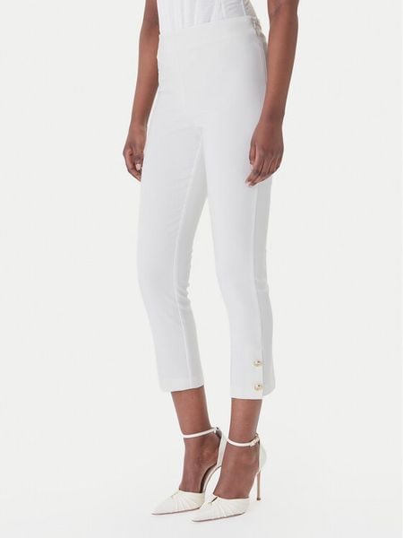 Rinascimento Spodnie materiałowe CFC0128641003 Biały Slim Fit. Białe spodnie materiałowe damskie Rinascimento, bez wzorów, z materiału. Za 449.99 zł.