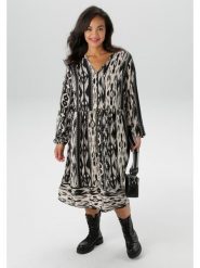 Aniston Sukienka w kolorze czarno-kremowym rozmiar: 50. Czarne sukienki damskie Aniston, bez wzorów, z wiskozy, bez ramiączek. Za 78.66 zł.