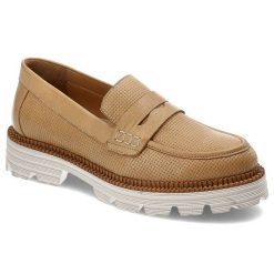 Brązowe Mokasyny Venezia Wygodne Skórzane Buty. Brązowe mokasyny damskie Venezia, na wiosnę, ze skóry, bez obcasa. Za 419.00 zł.