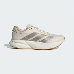 Buty Duramo Speed 2 Running. Białe obuwie sportowe damskie Adidas, z materiału, bez zapięcia, do biegania. Za 378.80 zł.