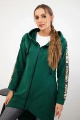 Bluza z suwakiem z tyłu zielona. Zielone bluzy damskie KESI, l, bez wzorów, z bawełny, z kapturem. Za 198.65 zł.