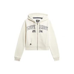 Króka, luźna, zapinana na zamek bluza z kapturem damska Superdry Athletic Essent. Białe bluzy damskie Superdry, bez wzorów, z kapturem. Za 327.70 zł.
