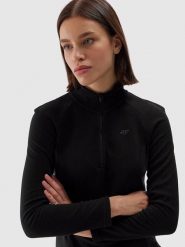 4F Bluza polarowa w kolorze czarnym rozmiar: M. Czarne bluzy damskie 4F, m, bez wzorów, z materiału, bez kaptura. Za 52.67 zł.