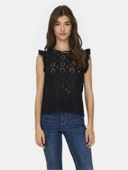 JDY Bluzka Vola 15312383 Czarny Regular Fit. Czarne bluzki damskie JDY, xs, bez wzorów, z bawełny, bez kołnierzyka, bez ramiączek. Za 139.99 zł.