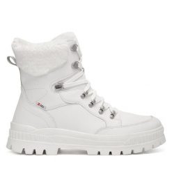 Trzewiki Rieker Revolution Lifestyle. Białe botki damskie Rieker Revolution Lifestyle, bez obcasa, na płaskiej podeszwie, bez zapięcia. Za 455.00 zł.