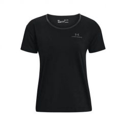 Koszulka treningowa damska Under Armour Rush Energy. Czarne bluzki damskie Under Armour, l, bez wzorów, sportowe, bez kołnierzyka, bez ramiączek. Za 259.00 zł.