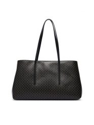 Calvin Klein Torebka Emblem Aop Medium Work Tote LV04F3786G Czarny. Czarne torebki klasyczne damskie Calvin Klein, ze skóry, bez dodatków. Za 649.99 zł.