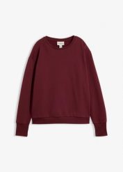 Bluza oversize z miękkiej mieszanki bawełny. Czerwone bluzy damskie bonprix, bez wzorów, z bawełny, bez kaptura. Za 109.99 zł.