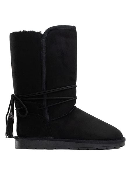 ISLAND BOOT Kozaki zimowe "Hoshy" w kolorze czarnym rozmiar: 39. Czarne kozaki damskie Island Boot, na zimę, z materiału, bez obcasa, bez zapięcia. Za 165.99 zł.
