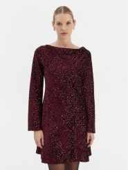 Rinascimento Sukienka koktajlowa CFC0126781003 Bordowy Regular Fit. Czerwone sukienki damskie Rinascimento, bez wzorów, z syntetyku, wizytowe, bez ramiączek. Za 769.99 zł.