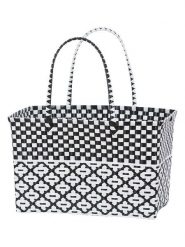 Overbeck and Friends Shopper bag "Jacky" w kolorze czarno-białym - 43 x 28 x 23 cm rozmiar: onesize. Białe shopper bag Overbeck and Friends, bez wzorów, z materiału, na ramię, bez dodatków. Za 166.10 zł.
