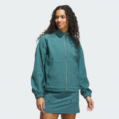 Kurtka Ultimate365 Gingham. Zielone kurtki damskie Adidas, s, bez wzorów, z materiału, bez kaptura. Za 439.00 zł.