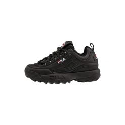 Sneakersy damskie Fila Disruptor. Czarne obuwie sportowe damskie Fila, z materiału, bez zapięcia, trekkingowe. Za 269.00 zł.