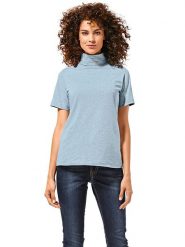 Heine Koszulka w kolorze błękitnym rozmiar: 46. Niebieskie bluzki damskie Heine, bez wzorów, bez kołnierzyka, bez ramiączek. Za 69.99 zł.