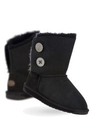 EMU Australia Skórzane botki zimowe "Denman Lo" w kolorze czarnym rozmiar: 37. Czarne botki damskie EMU Australia, na zimę, z materiału, bez obcasa, bez zapięcia. Za 173.60 zł.