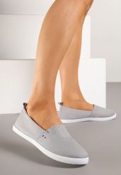 Szare Tenisówki Vices o Klasycznym Fasonie przed Kostkę Telmira. Szare obuwie sportowe damskie Born2be, na lato, z jeansu, przed kostkę, bez zapięcia, tenisowe. Za 39.99 zł.