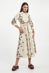 Sukienka lniana Banda MARELLA. Sukienki damskie Marella, bez wzorów, bez ramiączek. Za 1,559.00 zł.