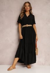 Czarna Sukienka Pelletier. Czarne sukienki damskie Renee, bez wzorów, z tkaniny, boho, bez ramiączek. W wyprzedaży za 91.99 zł.