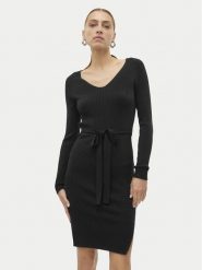 Vero Moda Sukienka dzianinowa Saba 10309320 Czarny Slim Fit. Czarne sukienki damskie Vero Moda, bez wzorów, z dzianiny, bez ramiączek. Za 89.99 zł.
