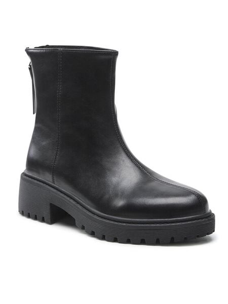 Jenny Fairy Botki WFA1954-1 Czarny. Czarne botki damskie Jenny Fairy, ze skóry, bez obcasa, na płaskiej podeszwie, bez zapięcia. Za 169.99 zł.