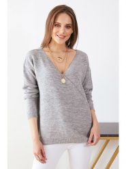Milan Kiss Sweter w kolorze szarym rozmiar: XL. Szare swetry klasyczne damskie Milan Kiss, xl, bez kołnierzyka. Za 103.40 zł.