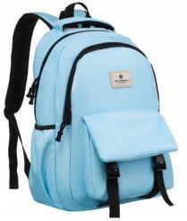 Plecak damski Peterson PTN 77701 błękitny. Niebieskie plecaki Peterson, bez wzorów. Za 71.99 zł.