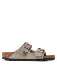 Birkenstock Klapki Arizona Bs 51463 Szary. Szare klapki damskie Birkenstock, bez wzorów, ze skóry, bez obcasa, bez zapięcia. Za 449.99 zł.