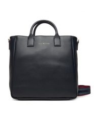 Tommy Hilfiger Torebka AW0AW17971 Granatowy. Niebieskie shopper bag Tommy Hilfiger, bez wzorów, ze skóry, bez dodatków. Za 449.99 zł.