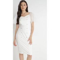 Biała Sukienka z Bawełny Oreina. Białe sukienki damskie Born2be, bez wzorów, z bawełny, eleganckie, bez ramiączek. W wyprzedaży za 144.49 zł.