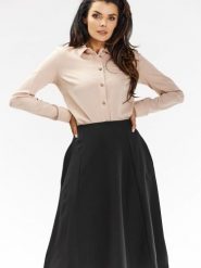 Spódnica Model A673 Black - awama. Czarne spódnice damskie Awama, do pracy, l, bez wzorów, z elastanu, biznesowe, midi. Za 258.46 zł.