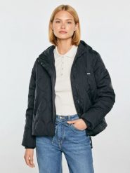 Kurtka damska przejściowa z kapturem czarna wintera 906. Czarne kurtki damskie Big Star, l, bez wzorów, z jeansu, z kapturem. Za 329.99 zł.
