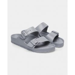Klapki damskie Birkenstock Arizona Eva Stone Concalz S. Szare klapki damskie Birkenstock, bez wzorów, z materiału, bez obcasa, bez zapięcia. Za 329.00 zł.