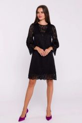 Czarna sukienka koronkowa elegancka trapezowa. Czarne sukienki damskie Stylove, bez wzorów, z koronki, eleganckie, bez ramiączek. Za 449.00 zł.