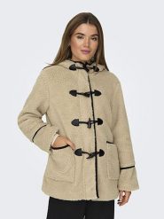 ONLY Kurtka polarowa w kolorze beżowym rozmiar: XL. Brązowe kurtki damskie Only, xl, z polaru, bez kołnierzyka. Za 92.21 zł.