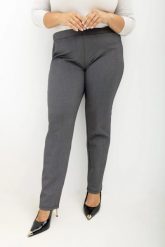Spodnie Liora w odcieniach szarości - elegancja i komfort w jednym Plus Size Oversize. Szare spodnie materiałowe damskie Moda Size Plus Iwanek, bez wzorów, z poliesteru, krótkie. Za 179.90 zł.
