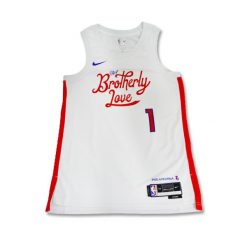 Koszulka Nike Philadelphia 76ers Swingman Jersey City Edition 22 James Harden. Białe bluzki damskie Nike, xl, bez wzorów, z jersey, bez kołnierzyka, bez ramiączek. Za 299.00 zł.