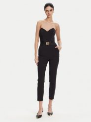 Elisabetta Franchi Kombinezon TU-039-51E2 Czarny Regular Fit. Czarne sukienki damskie Elisabetta Franchi, bez wzorów, z syntetyku, bez ramiączek. Za 2,239.00 zł.