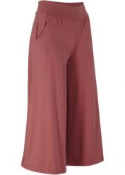 Wygodne spodnie culotte z szeroką nogawką. Zielone spodnie sportowe damskie bonprix, bez wzorów, na fitness i siłownię. Za 99.99 zł.