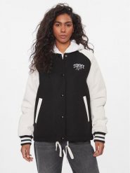 Tommy Jeans Kurtka bomber Cord Mix Letterman DW0DW16592 Czarny Regular Fit. Czarne kurtki damskie Tommy Jeans, m, bez wzorów, z jeansu, bez kaptura. Za 759.99 zł.