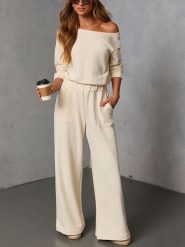 Milan Kiss 2-częściowy zestaw w kolorze beżowym rozmiar: S. Brązowe spodnie dresowe damskie Milan Kiss, s, bez wzorów, z dresówki. Za 182.72 zł.