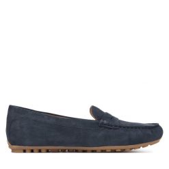 Mokasyny Caprice. Niebieskie mokasyny damskie Caprice, bez obcasa. Za 339.99 zł.