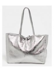 Victor & Hugo Paris Skórzany shopper bag "Vog" w kolorze srebrnym - 50 x 28 x 12 cm rozmiar: onesize. Szare shopper bag Victor & Hugo Paris, bez wzorów, z materiału, na ramię, bez dodatków. Za 260.99 zł.