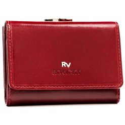Portfel skórzany Rovicky RV-1680400-BCA czerwony. Czerwone portfele damskie ROVICKY, bez wzorów, ze skóry. Za 99.99 zł.