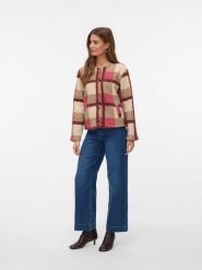 Vero Moda Kurtka pluszowa w kolorze beżowo-jasnoróżowym rozmiar: L. Brązowe kurtki damskie Vero Moda, l, bez wzorów, z materiału, bez kaptura. Za 165.99 zł.