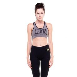 Odzież sportowa na siłownia na co dzień. Niebieskia koszulki sportowe damskie LEONE 1947 APPAREL, bez wzorów, z bawełny, bez ramiączek, na fitness i siłownię. W wyprzedaży za 56.94 zł.