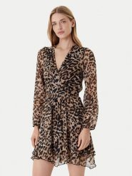 Morgan Sukienka codzienna 252-RLION Brązowy Regular Fit. Brązowe sukienki damskie Morgan, bez wzorów, z syntetyku, bez ramiączek. Za 349.99 zł.