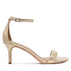 Sandały LAUREN RALPH LAUREN. Żółte sandały damskie Lauren Ralph Lauren, bez wzorów, bez obcasa, na szpilce, bez zapięcia. Za 689.99 zł.