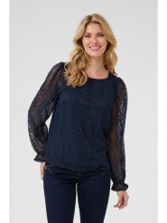 Cream Bluzka "Valerie" w kolorze granatowym rozmiar: 34. Niebieskie bluzki damskie Cream, bez wzorów, z koronki, bez kołnierzyka, bez ramiączek. Za 48.39 zł.