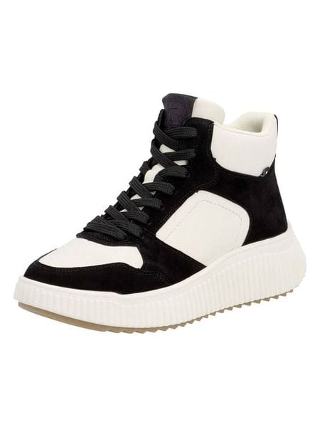 Rieker Skórzane sneakersy w kolorze czarno-białym rozmiar: 39. Białe obuwie sportowe damskie Rieker, za kostkę, bez zapięcia. Za 139.87 zł.