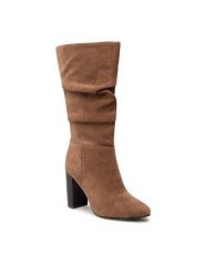 Jenny Fairy Kozaki LS5840-02 Brązowy. Brązowe kozaki damskie Jenny Fairy, z materiału, bez obcasa, na słupku, bez zapięcia. Za 99.99 zł.